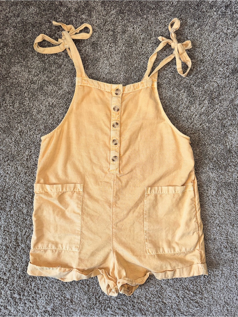 Women’s Medium O'Neill Yellow Tie-Shoulder One-Piece Romper